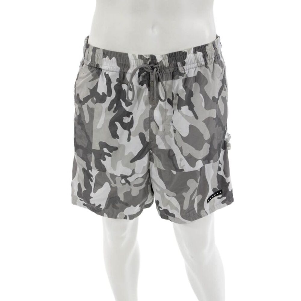 Stampd Mens Cargo Camo Drawstring Gray Polyester Shorts Size L